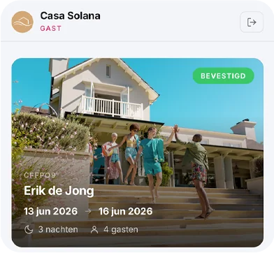 Gastportaal met een bevestigde boeking